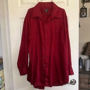 George Dress Shirt Maroon Size Lg 16-16 1/2 neck 32-33 Made of Egyptian Cotton
